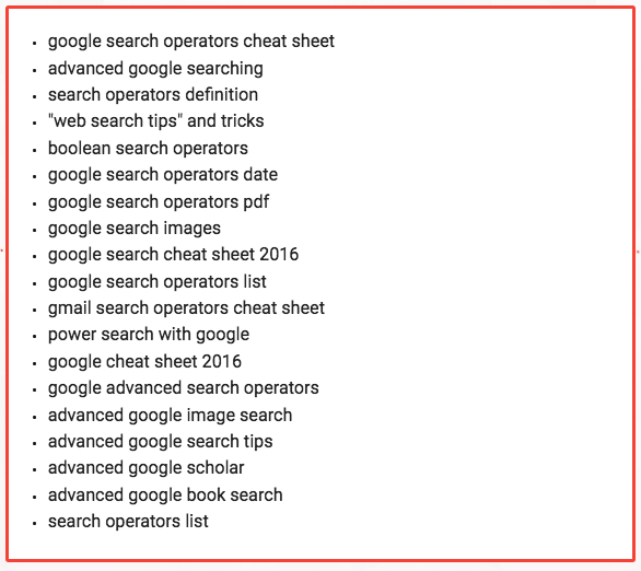 google search operator lsi graph