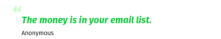 the money is in your email list