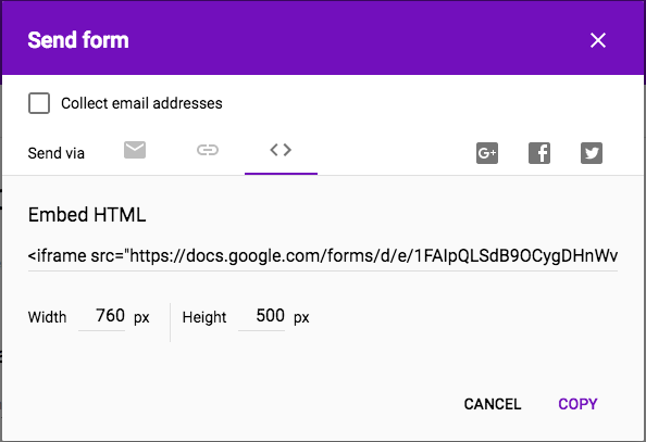 google form integration