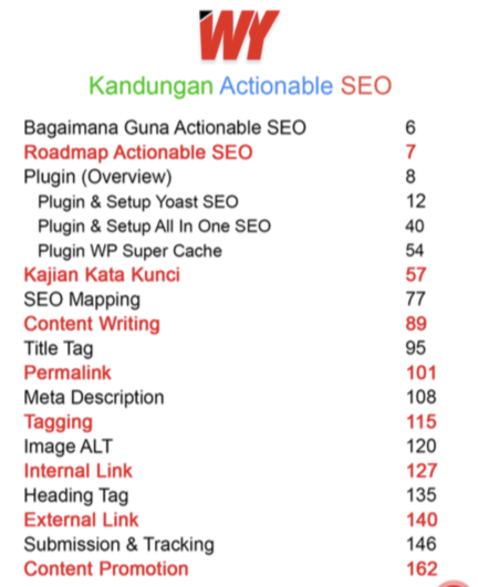 kandungan ebook actionable seo