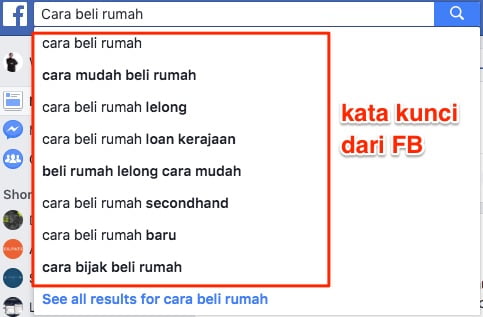 kata kunci FB