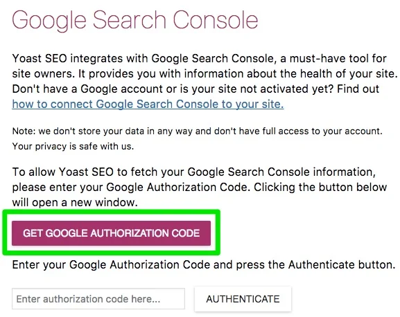 get google authorization code