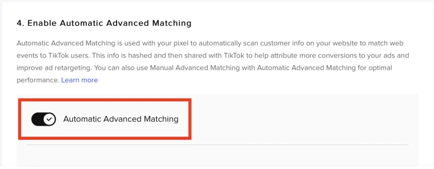 advanced matching tiktok advanced matching tiktok