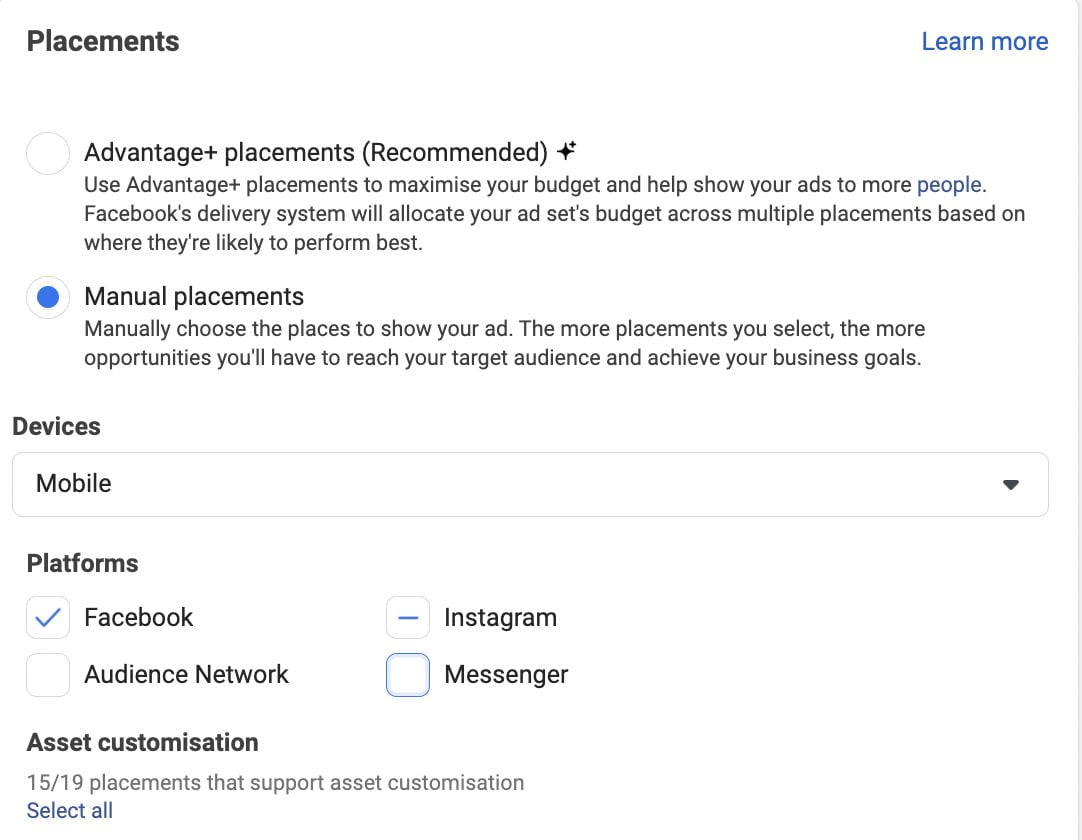 manual placements