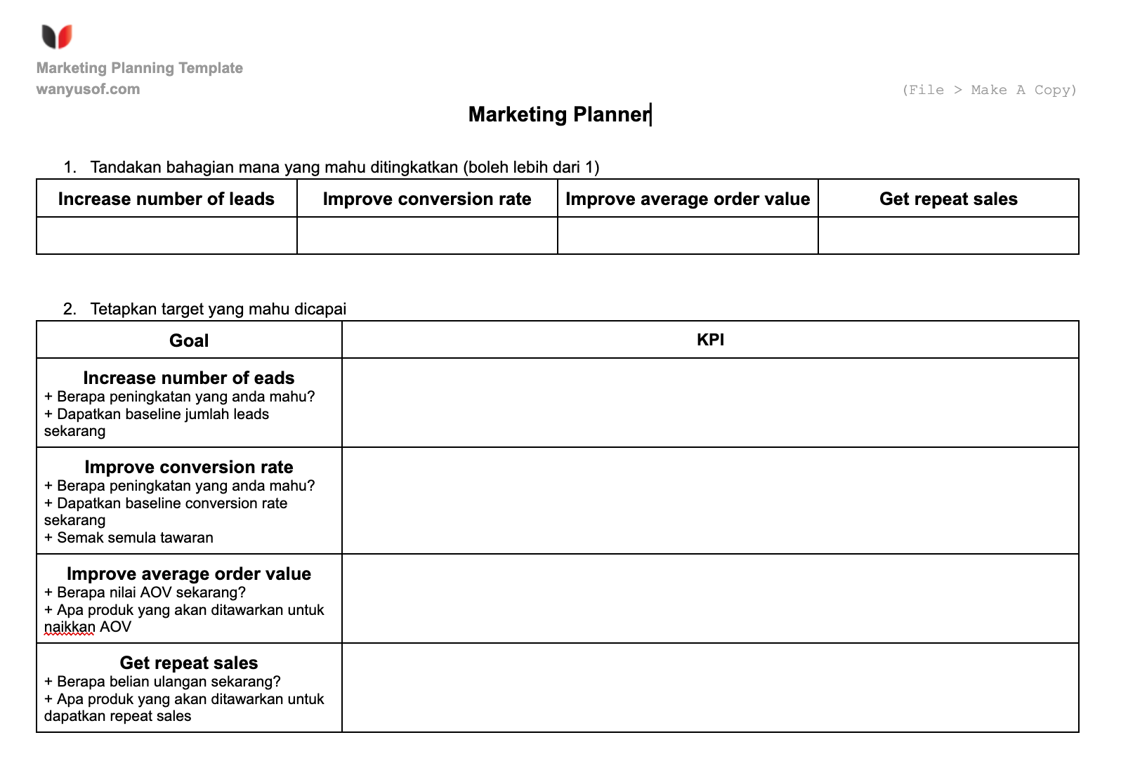 snapshot marketing planner